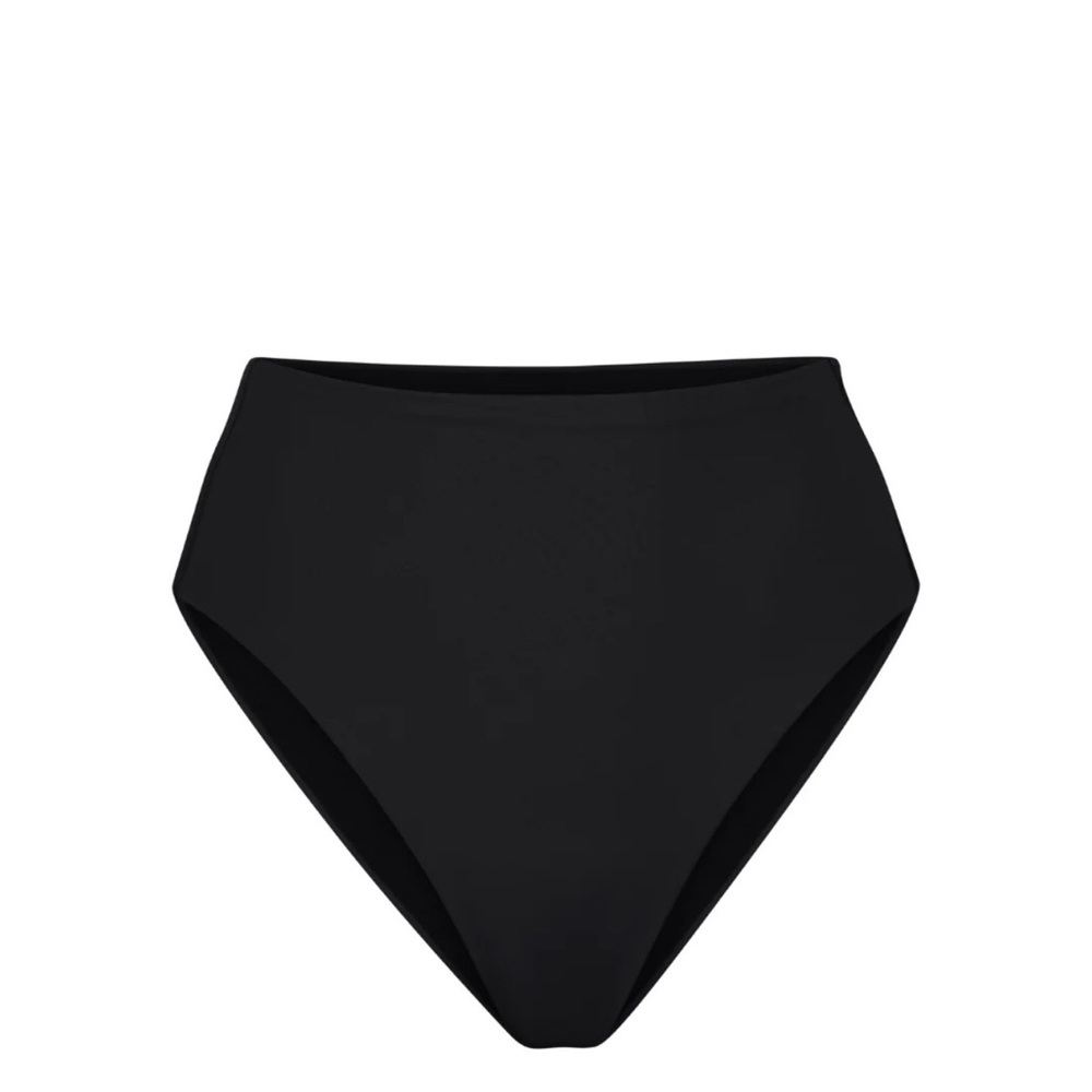High-Waist Tummy-Control Swim Bottom - Black